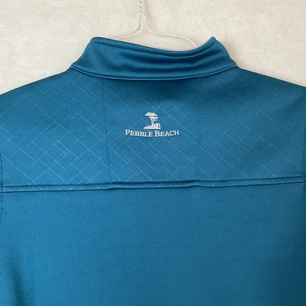 Pebble Beach Performance Mens Teal Blue Quarter Zip Golf Vest Size Small